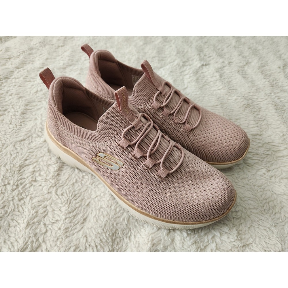 Skechers Summits Pixi Dust Rose Gold Memory Foam Slip On Sneakers Shoes Women 7